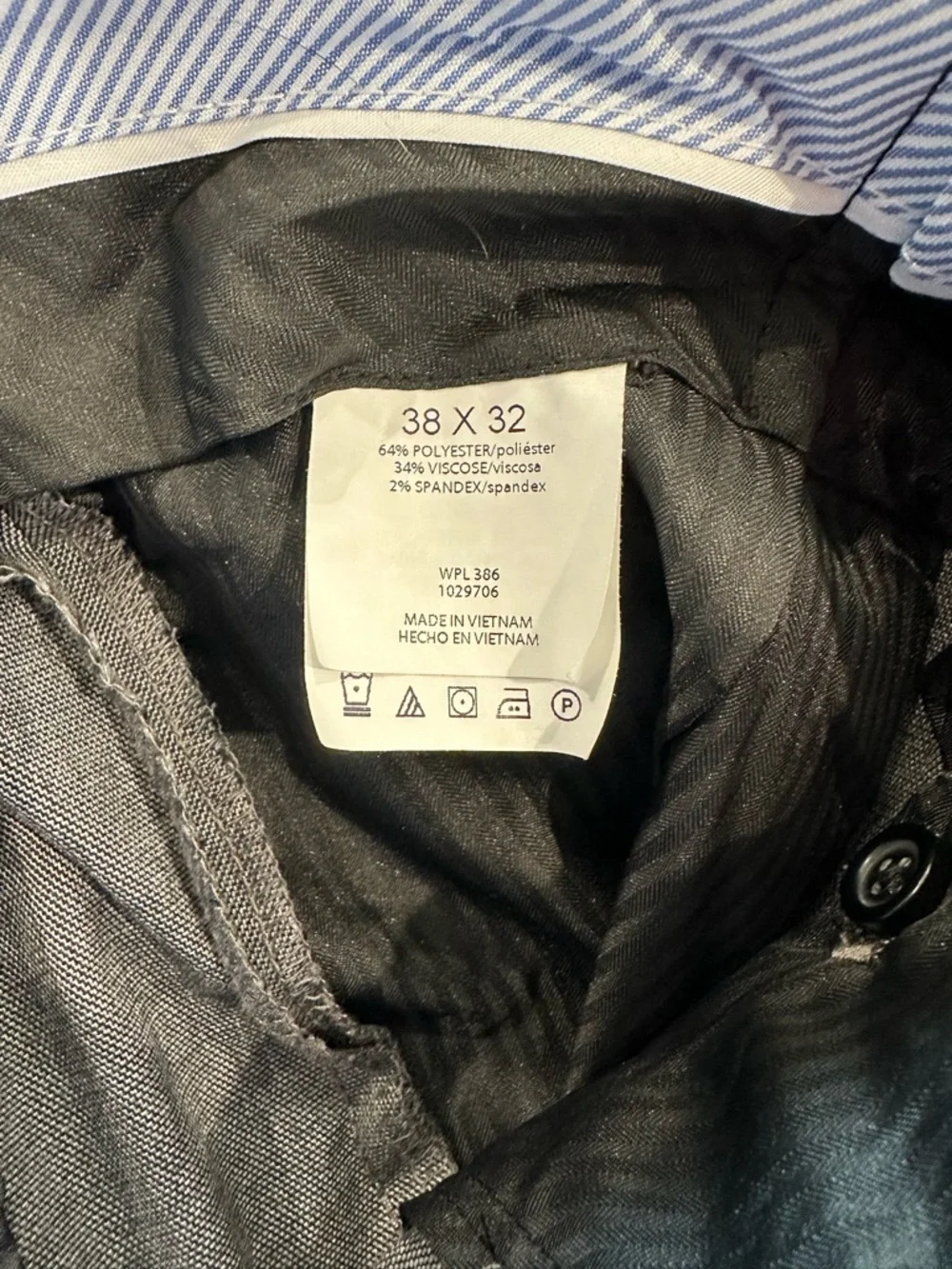 J.M. Haggar Men's 38x32 Premium Classic Fit Grey Dress Pants Slacks Gray